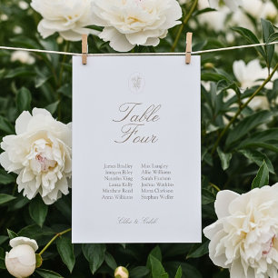 Tarjeta de número de mesa para invitados de boda c