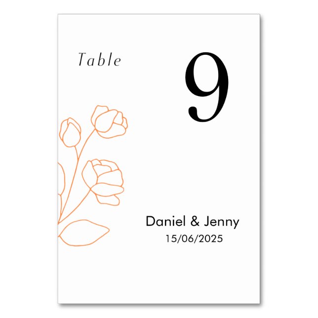 Tarjeta de número de mesa personalizada (Anverso)