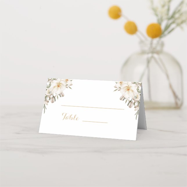 Tarjeta de número de mesa plegada de recepción de  (Anverso)