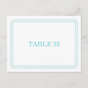 Tarjeta de número de mesa redondeada rodeada de ag