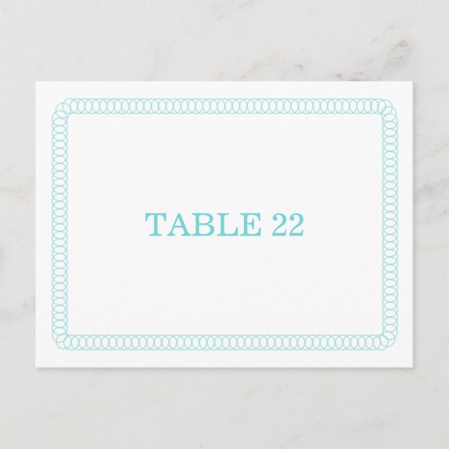 Tarjeta de número de mesa redondeada rodeada de ag (Anverso)