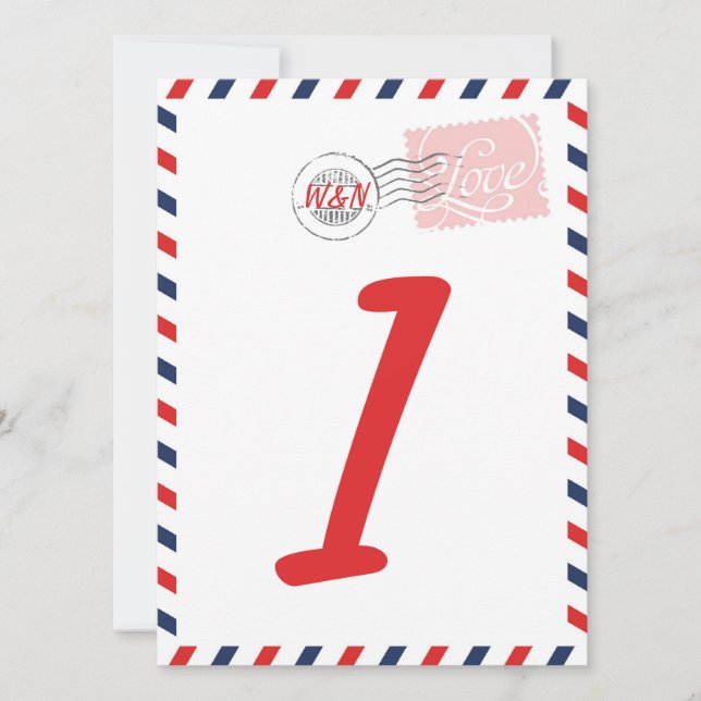 Tarjeta de número de mesa roja Colección del Servi (Anverso)