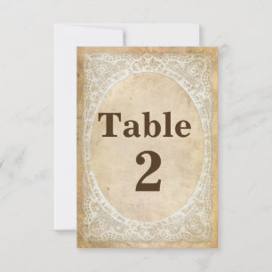 Tarjeta de número de mesa Romance Rústico de Encaj
