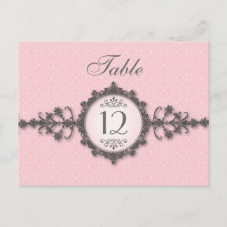 Tarjeta de número de mesa rosa de banda Art Deco