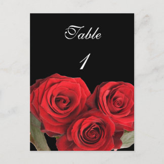 Tarjeta de número de mesa rosa roja negra