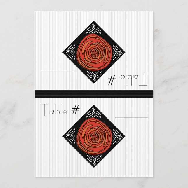 Tarjeta de Número de Mesa Rose Decofied (Plegable) (Anverso)