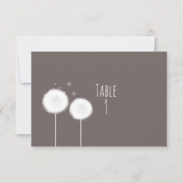 Tarjeta de número de mesa rústica beis con dos die