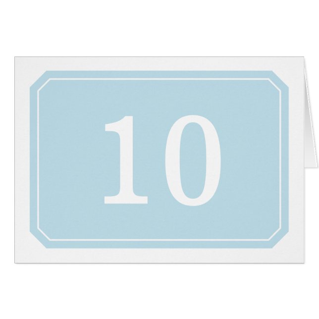 Tarjeta de número de mesa simple azul (Anverso (Horizontal))