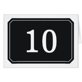 Tarjeta de número de mesa simple negro