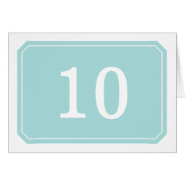 Tarjeta de número de mesa simple turquesa