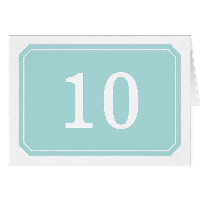 Tarjeta de número de mesa simple turquesa (Anverso (Horizontal))