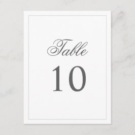 Tarjeta de número de mesa simple y elegante