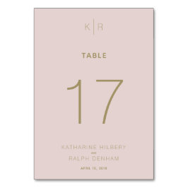 Tarjeta de número de mesa simple y moderna de Boda