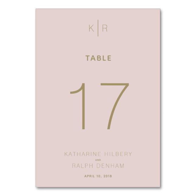 Tarjeta de número de mesa simple y moderna de Boda (Anverso)