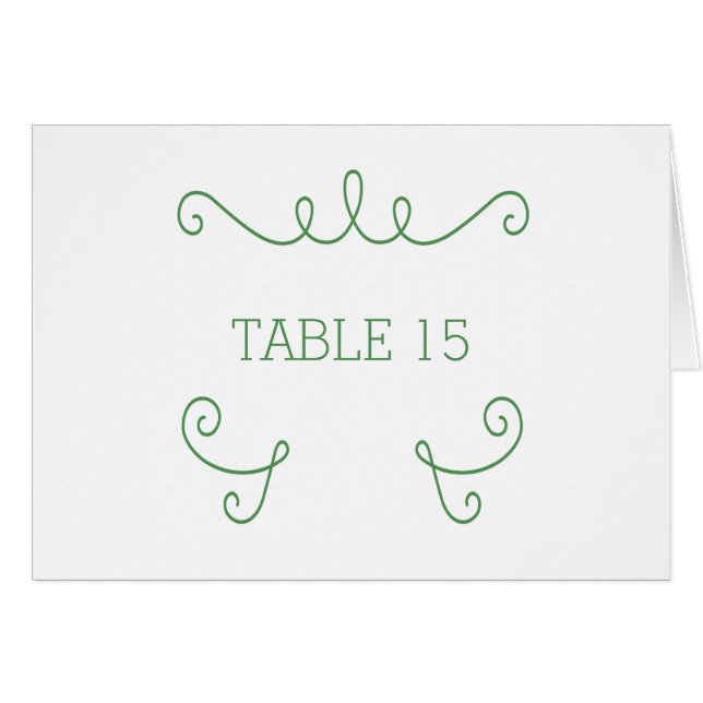 Tarjeta de número de mesa verde y brillante (Anverso (Horizontal))
