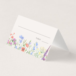 Tarjeta de número de mesa y lugar de boda con flor