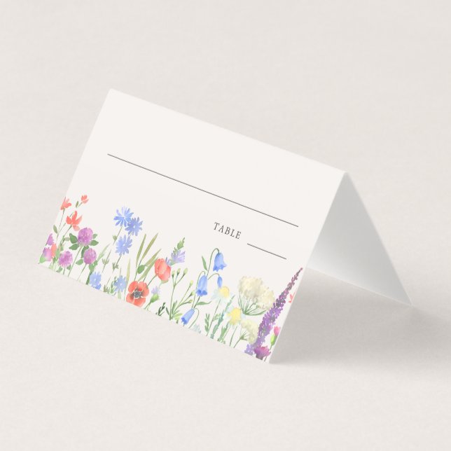 Tarjeta de número de mesa y lugar de boda con flor (Anverso)