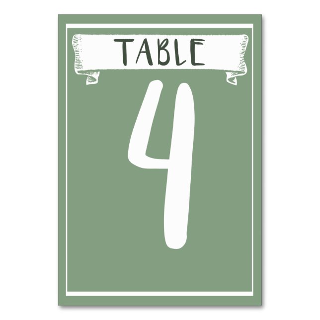 Tarjeta de número de tabla - 4 (Anverso)