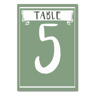 Tarjeta de número de tabla - 5