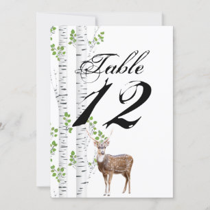 Tarjeta de número de tabla 5x7 Deer Dock Woodland 