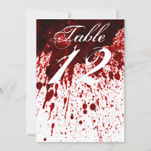 Tarjeta de número de tabla 5x7 Splatter Vampire Go