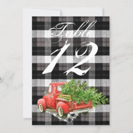 Tarjeta de número de tabla 5x7 XMAS Camión de baff