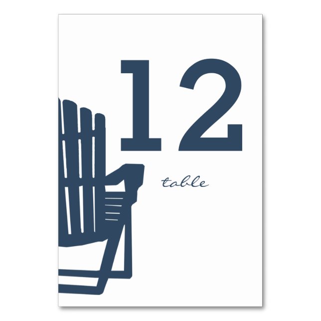 Tarjeta de número de tabla Adirondack Chair (Anverso)