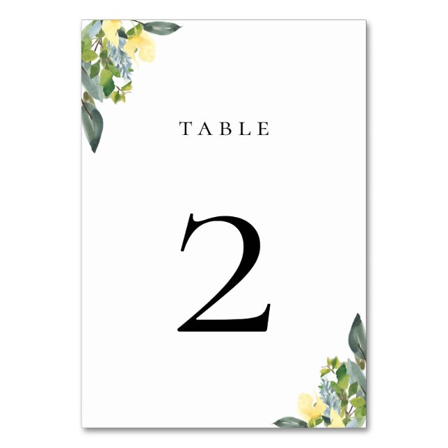 Tarjeta de número de tabla amarilla azul turbia (Anverso)