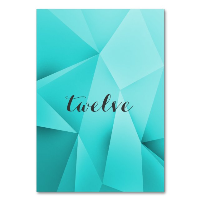 Tarjeta de número de tabla Aqua Jewel Tones (Anverso)