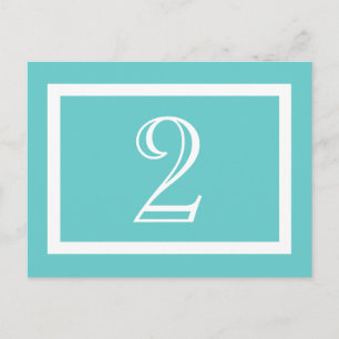Tarjeta de número de tabla - Aqua - Personalizable