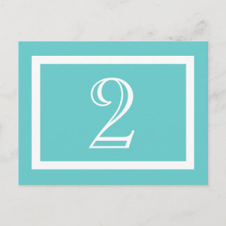 Tarjeta de número de tabla - Aqua - Personalizable