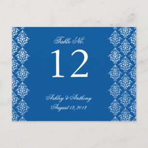 Tarjeta de número de tabla árabe de Damasco blanco