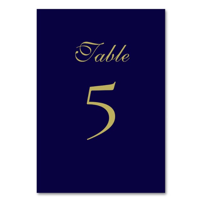 Tarjeta de número de tabla azul real (Anverso)