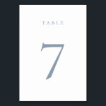 Tarjeta de número de tabla azul turbia<br><div class="desc">tarjeta de número de tabla azul polvorienta minimalista. Por favor,  tenga en cuenta que las tarjetas de número de tabla deben ser numeradas y agregadas individualmente al carrito.</div>