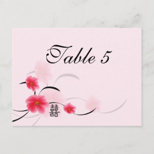 Tarjeta de número de tabla Blossom rosa Doble feli