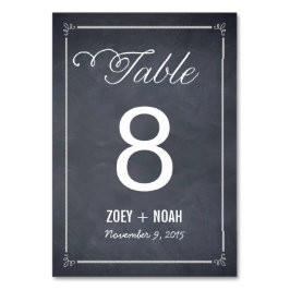 Tarjeta de número de tabla Boda con distinción de