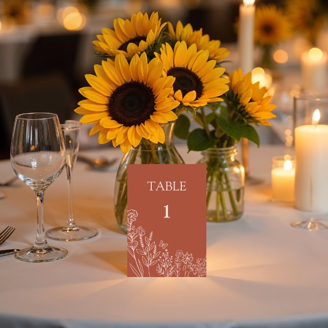 Tarjeta de número de tabla Boda de flores de prado (Subido por el creador)