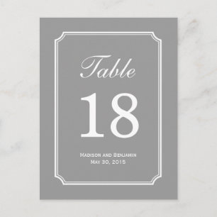 Tarjeta de número de tabla Boda de Moda simple