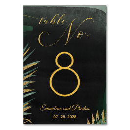 Tarjeta de número de tabla Boda de palma tropical