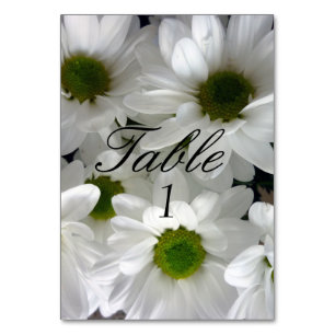 Tarjeta de número de tabla boda Flor de margarita 