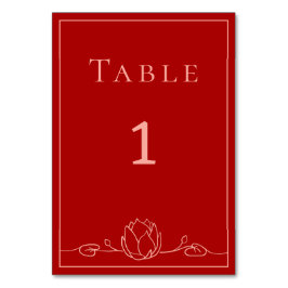 Tarjeta de número de tabla Boda personalizada de L