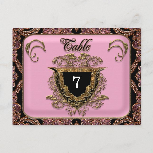 Tarjeta de número de tabla Boda Vinault Victorian (Anverso)