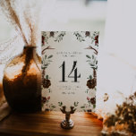 Tarjeta de número de tabla botánica del Boho flora<br><div class="desc">Los números de la tabla mejoran el aspecto de su tabulación y le ponen el toque final en su día especial. Impresión personalizada de texto de los nombres o números de sus tablas. La impresión de doble cara está incluida en el precio. Agregue la redacción de su personalizado a este...</div>
