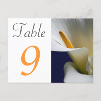 Tarjeta de número de tabla Calla Lily
