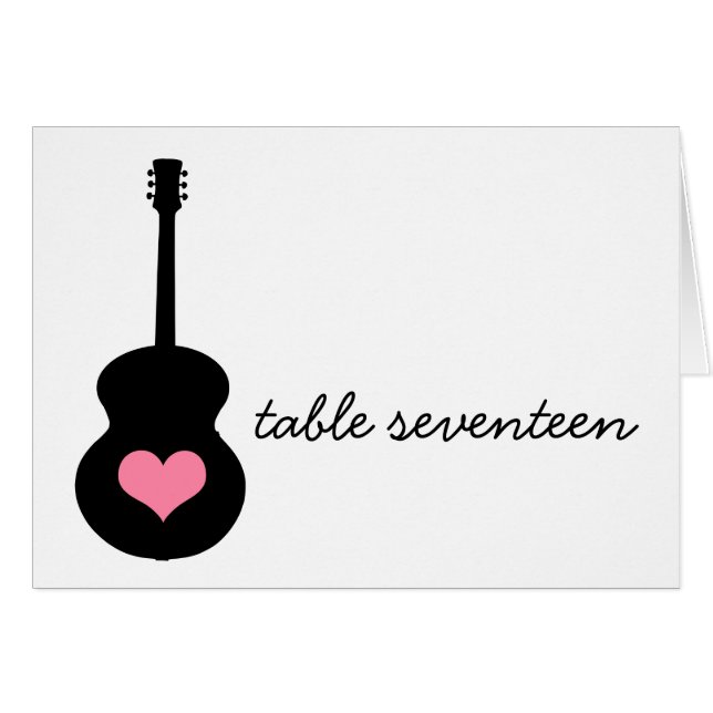 Tarjeta de número de tabla cardíaca de guitarra ro (Anverso (Horizontal))