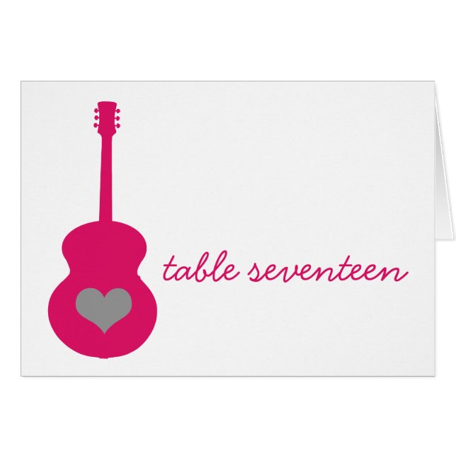 Tarjeta de número de tabla cardíaca de guitarra ro (Anverso (Horizontal))