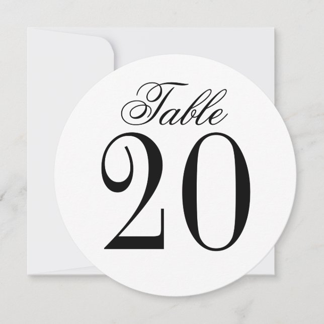 Tarjeta de número de tabla circular de Boda blanco (Anverso)