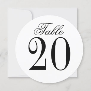 Tarjeta de número de tabla circular de Boda blanco