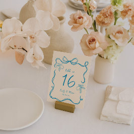 Tarjeta de número de tabla con Boda de limón de ma