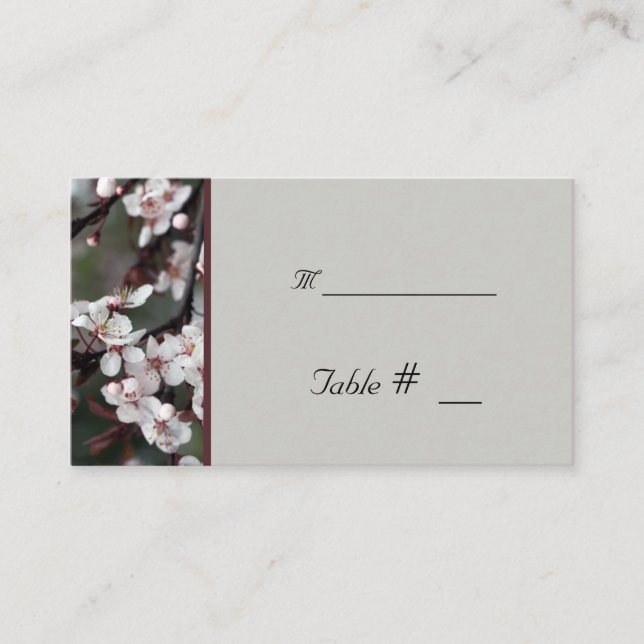 tarjeta de número de tabla con dirección de recepc (Anverso)